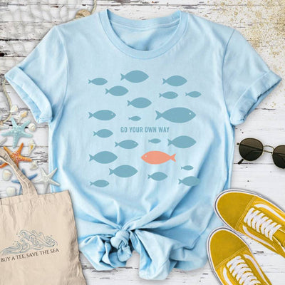 Go Your Own Way T-Shirt - Ocean Graphic Tee - Gift for Ocean Lovers - Unisex