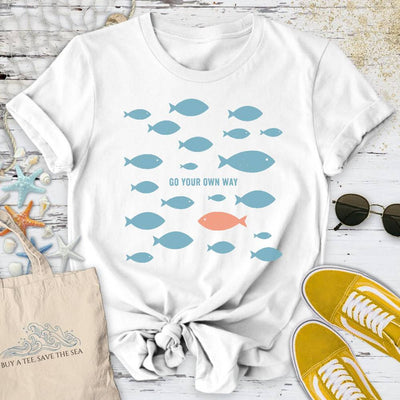 Go Your Own Way T-Shirt - Ocean Graphic Tee - Gift for Ocean Lovers - Unisex