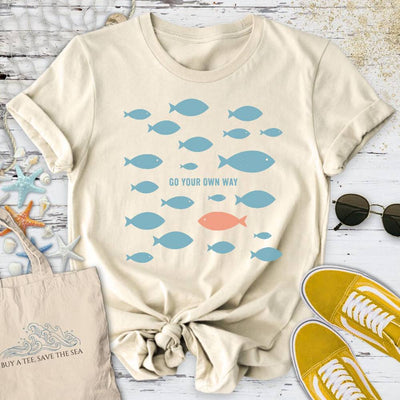Go Your Own Way T-Shirt - Ocean Graphic Tee - Gift for Ocean Lovers - Unisex