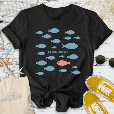 Go Your Own Way T-Shirt - Ocean Graphic Tee - Gift for Ocean Lovers - Unisex