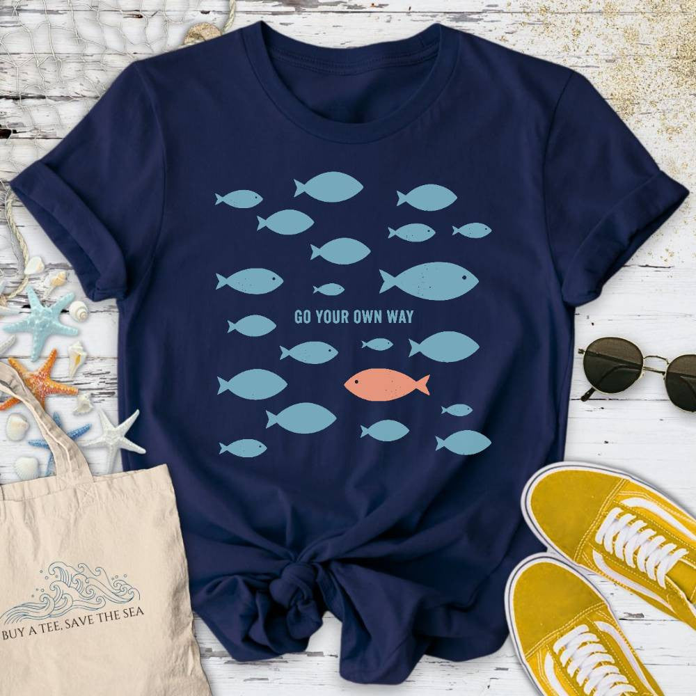 Go Your Own Way T-Shirt - Ocean Graphic Tee - Gift for Ocean Lovers - Unisex