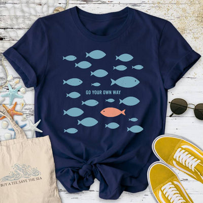 Go Your Own Way T-Shirt - Ocean Graphic Tee - Gift for Ocean Lovers - Unisex