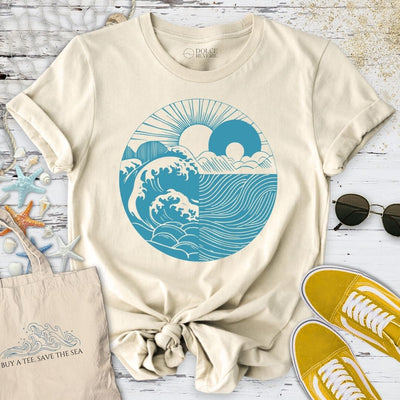 Sun and Sea Harmony T-Shirt - Ocean Graphic Tee - Gift for Ocean Lovers - Unisex