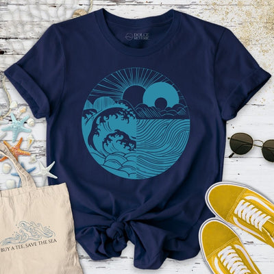 Sun and Sea Harmony T-Shirt - Ocean Graphic Tee - Gift for Ocean Lovers - Unisex