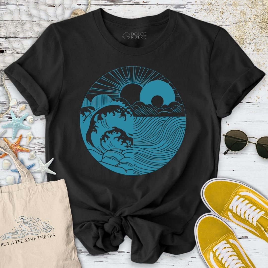 Sun and Sea Harmony T-Shirt - Ocean Graphic Tee - Gift for Ocean Lovers - Unisex