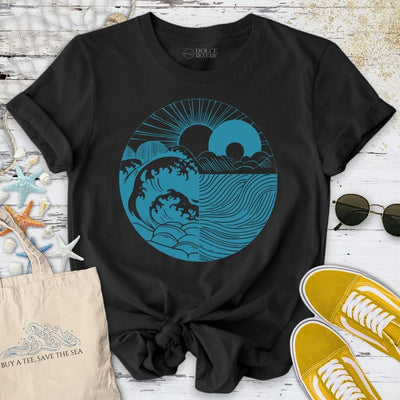 Sun and Sea Harmony T-Shirt - Ocean Graphic Tee - Gift for Ocean Lovers - Unisex