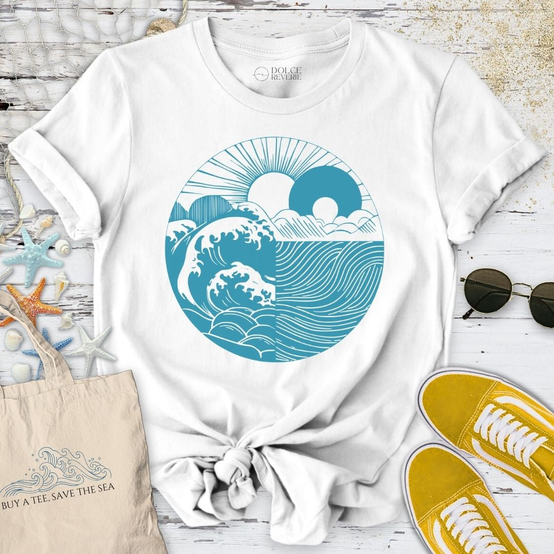 Sun and Sea Harmony T-Shirt - Ocean Graphic Tee - Gift for Ocean Lovers - Unisex