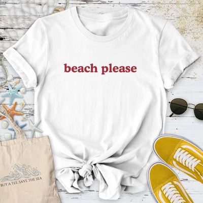 Beach Please T-Shirt - Ocean Graphic Tee - Gift for Ocean Lovers - Unisex