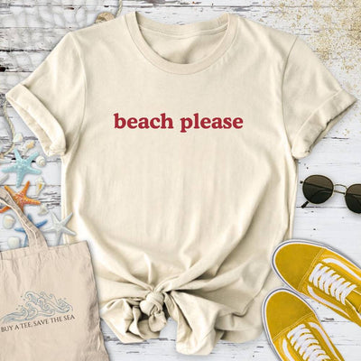 Beach Please T-Shirt - Ocean Graphic Tee - Gift for Ocean Lovers - Unisex