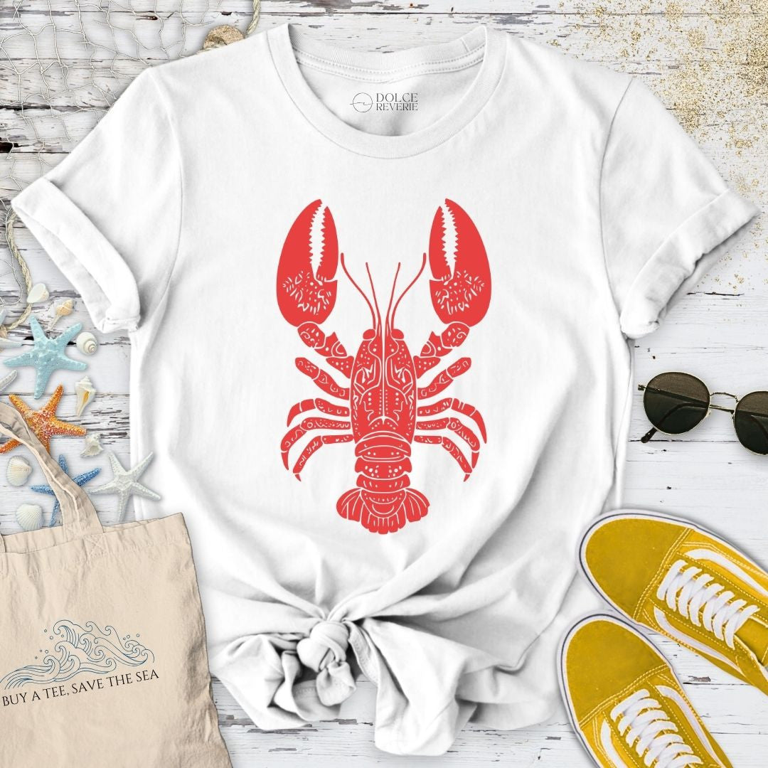 Tribal Lobster T-Shirt - Ocean Graphic Tee - Gift for Ocean Lovers - Unisex