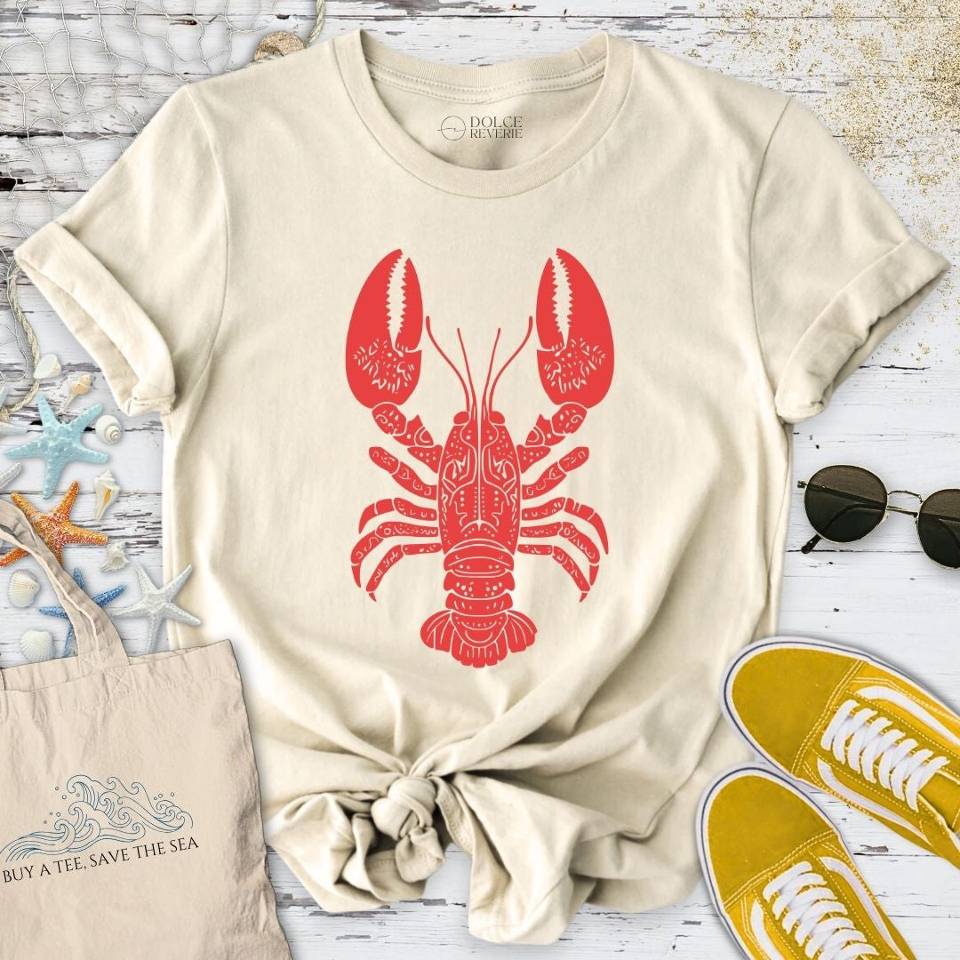 Tribal Lobster T-Shirt - Ocean Graphic Tee - Gift for Ocean Lovers - Unisex