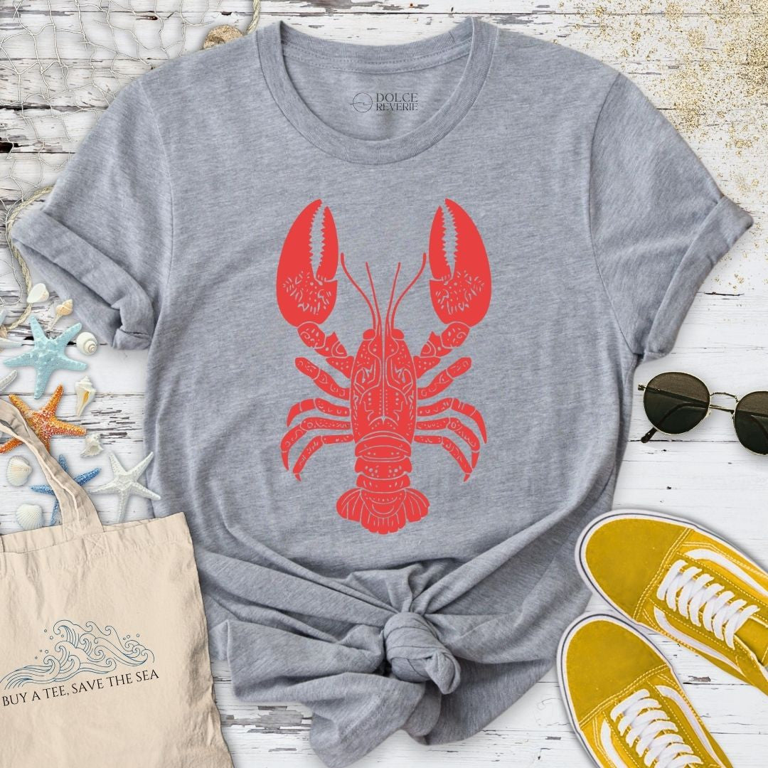 Tribal Lobster T-Shirt - Ocean Graphic Tee - Gift for Ocean Lovers - Unisex
