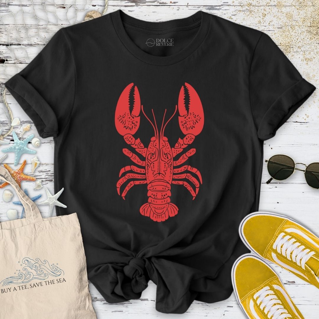 Tribal Lobster T-Shirt - Ocean Graphic Tee - Gift for Ocean Lovers - Unisex