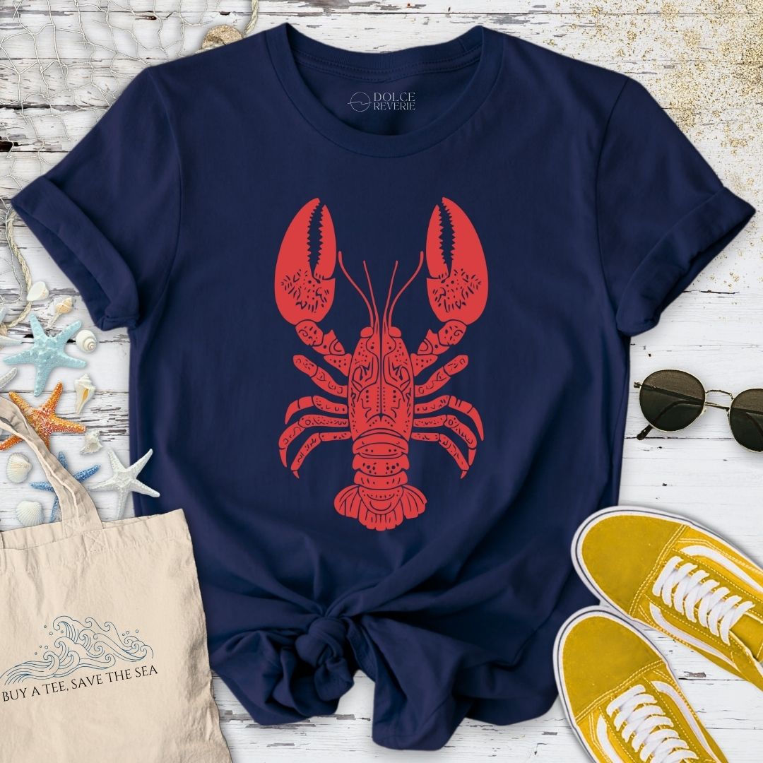 Tribal Lobster T-Shirt - Ocean Graphic Tee - Gift for Ocean Lovers - Unisex