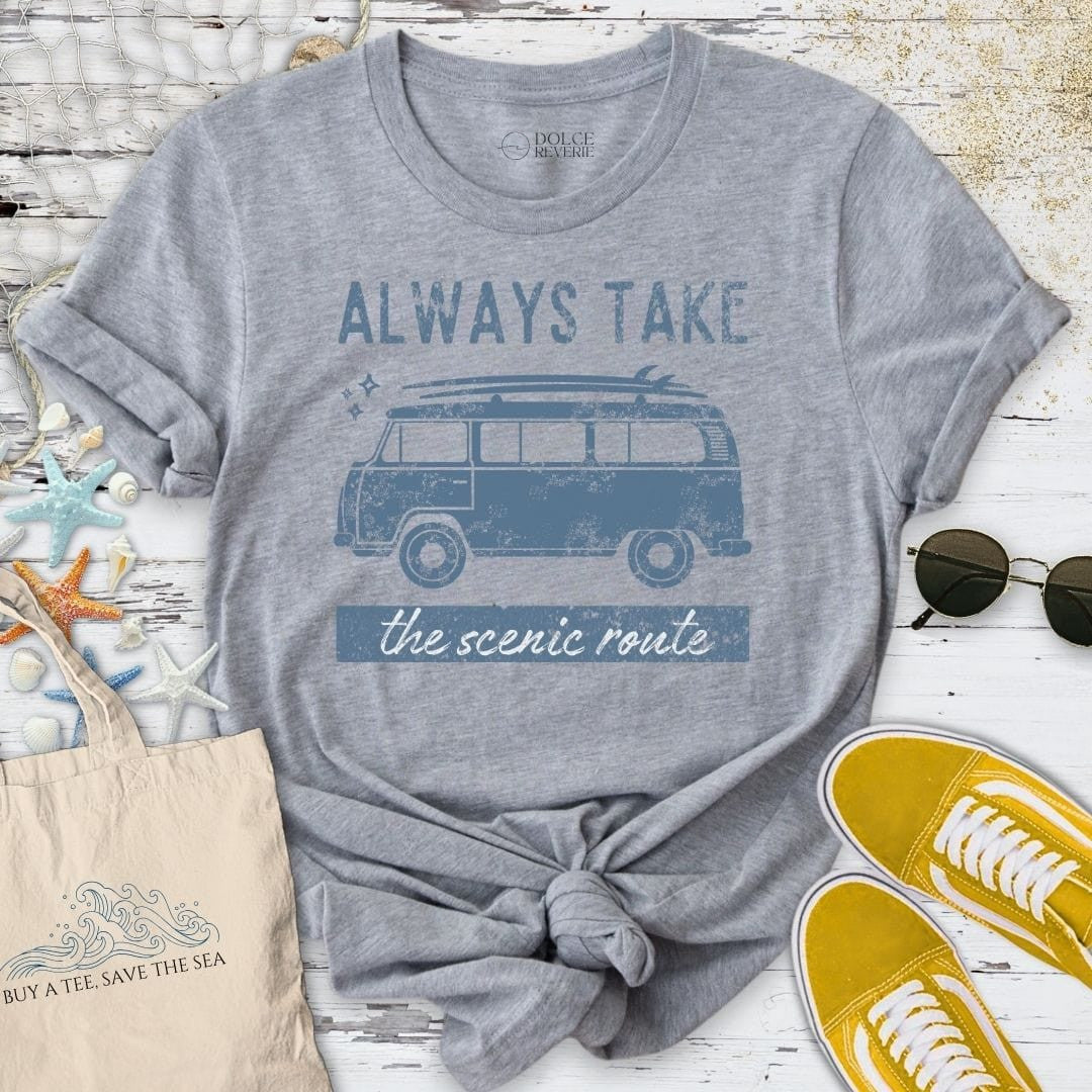 Take The Scenic Route T-Shirt - Ocean Graphic Tee - Gift for Ocean Lovers - Unisex
