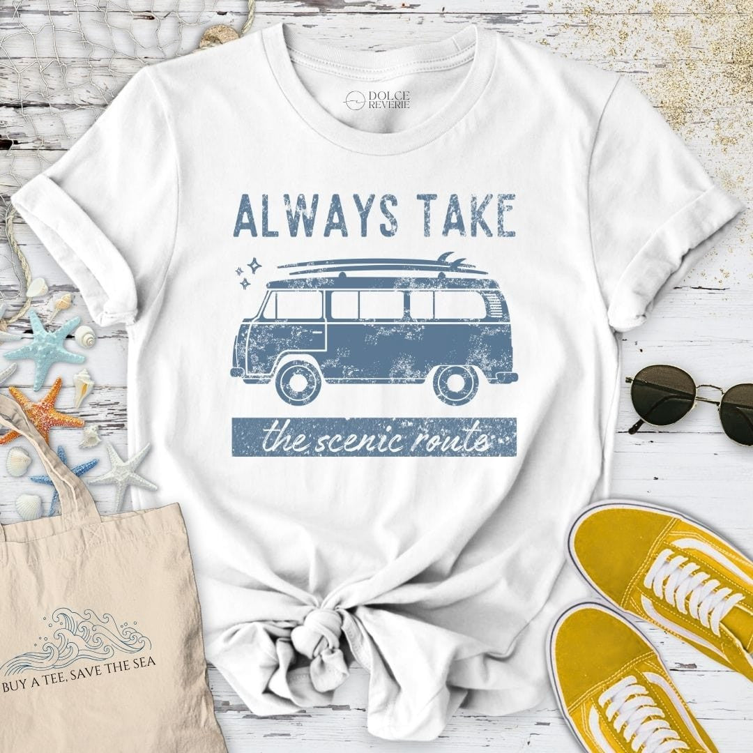 Take The Scenic Route T-Shirt - Ocean Graphic Tee - Gift for Ocean Lovers - Unisex