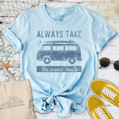 Take The Scenic Route T-Shirt - Ocean Graphic Tee - Gift for Ocean Lovers - Unisex