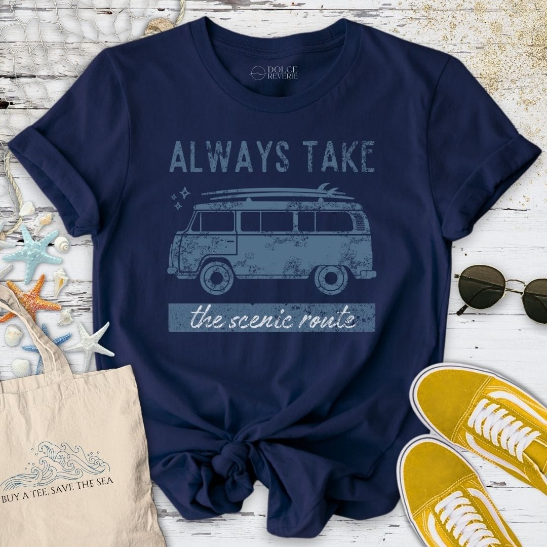 Take The Scenic Route T-Shirt - Ocean Graphic Tee - Gift for Ocean Lovers - Unisex