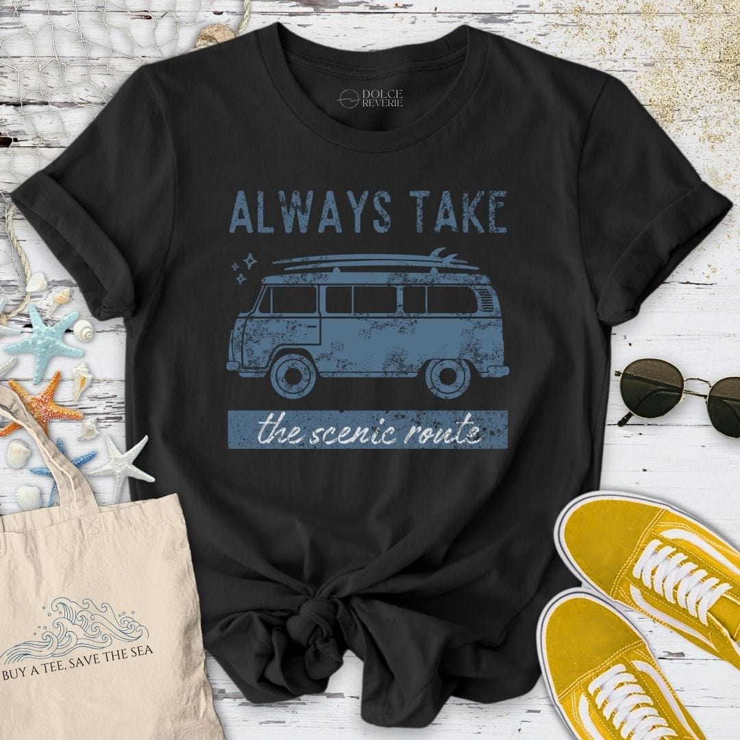 Take The Scenic Route T-Shirt - Ocean Graphic Tee - Gift for Ocean Lovers - Unisex