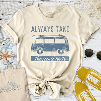 Take The Scenic Route T-Shirt - Ocean Graphic Tee - Gift for Ocean Lovers - Unisex
