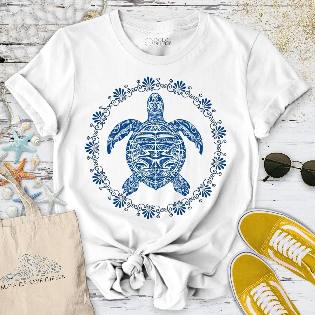 Turtle Mandala T-Shirt - Ocean Graphic Tee - Gift for Ocean Lovers - Unisex