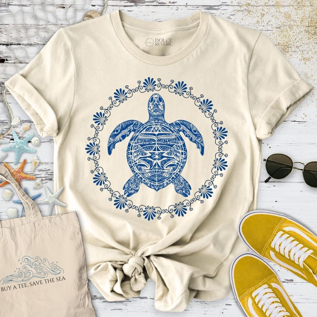 Turtle Mandala T-Shirt - Ocean Graphic Tee - Gift for Ocean Lovers - Unisex