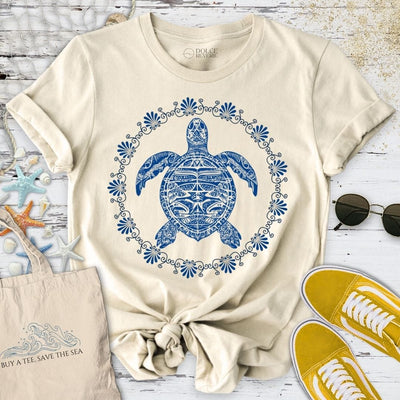 Turtle Mandala T-Shirt - Ocean Graphic Tee - Gift for Ocean Lovers - Unisex