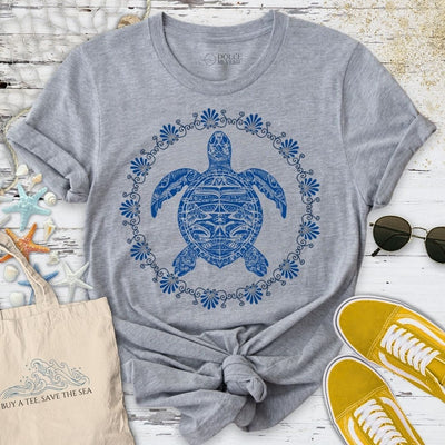 Turtle Mandala T-Shirt - Ocean Graphic Tee - Gift for Ocean Lovers - Unisex