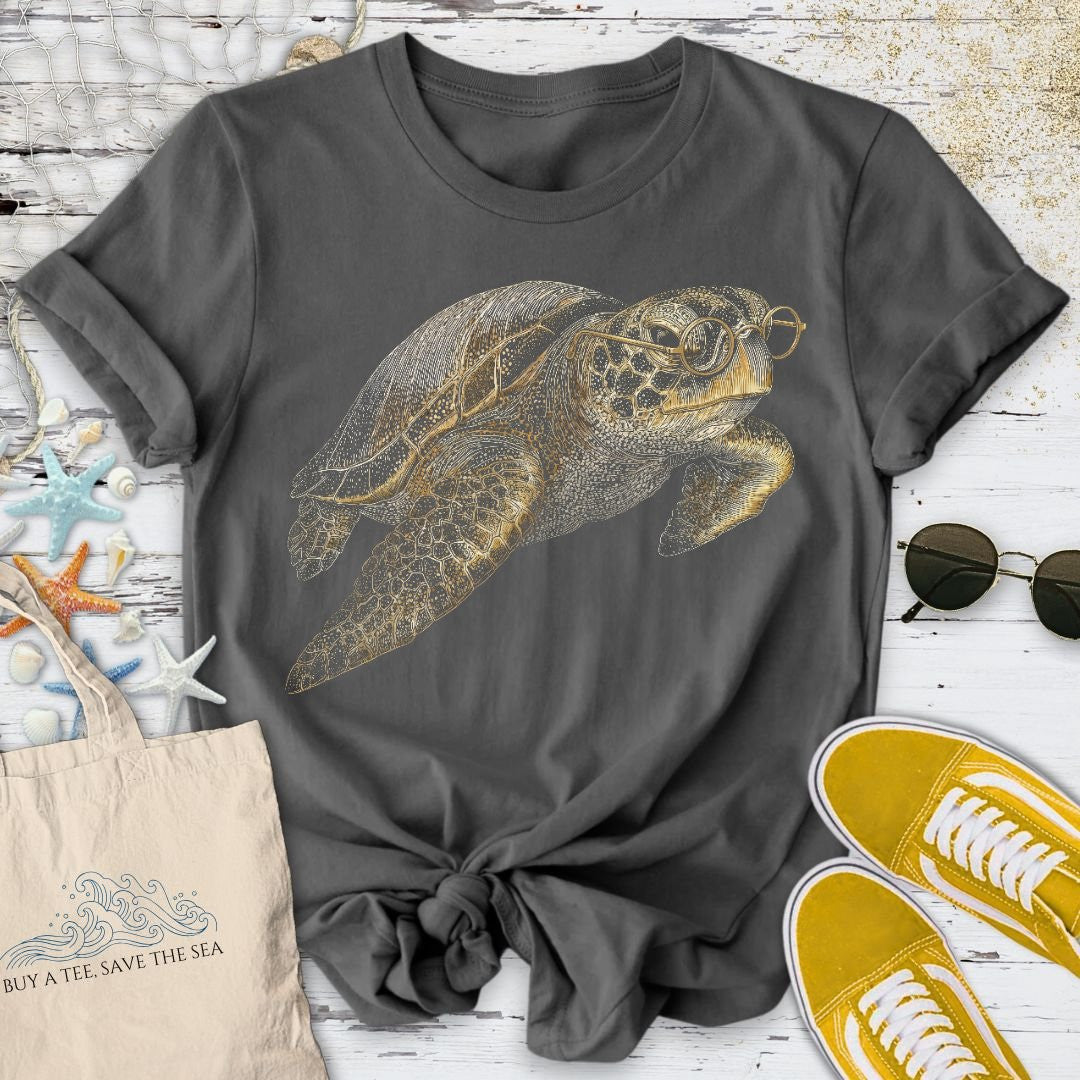 The Scholar Turtle T-Shirt - Ocean Graphic Tee - Gift for Ocean Lovers - Unisex