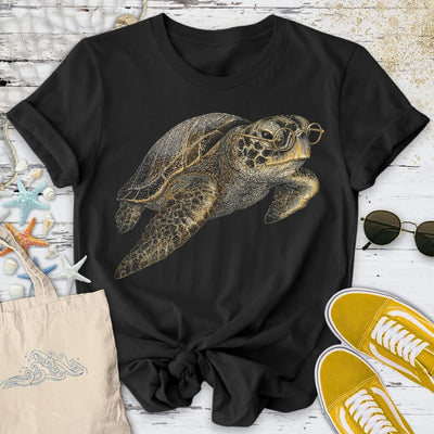 The Scholar Turtle T-Shirt - Ocean Graphic Tee - Gift for Ocean Lovers - Unisex