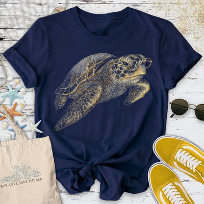 The Scholar Turtle T-Shirt - Ocean Graphic Tee - Gift for Ocean Lovers - Unisex