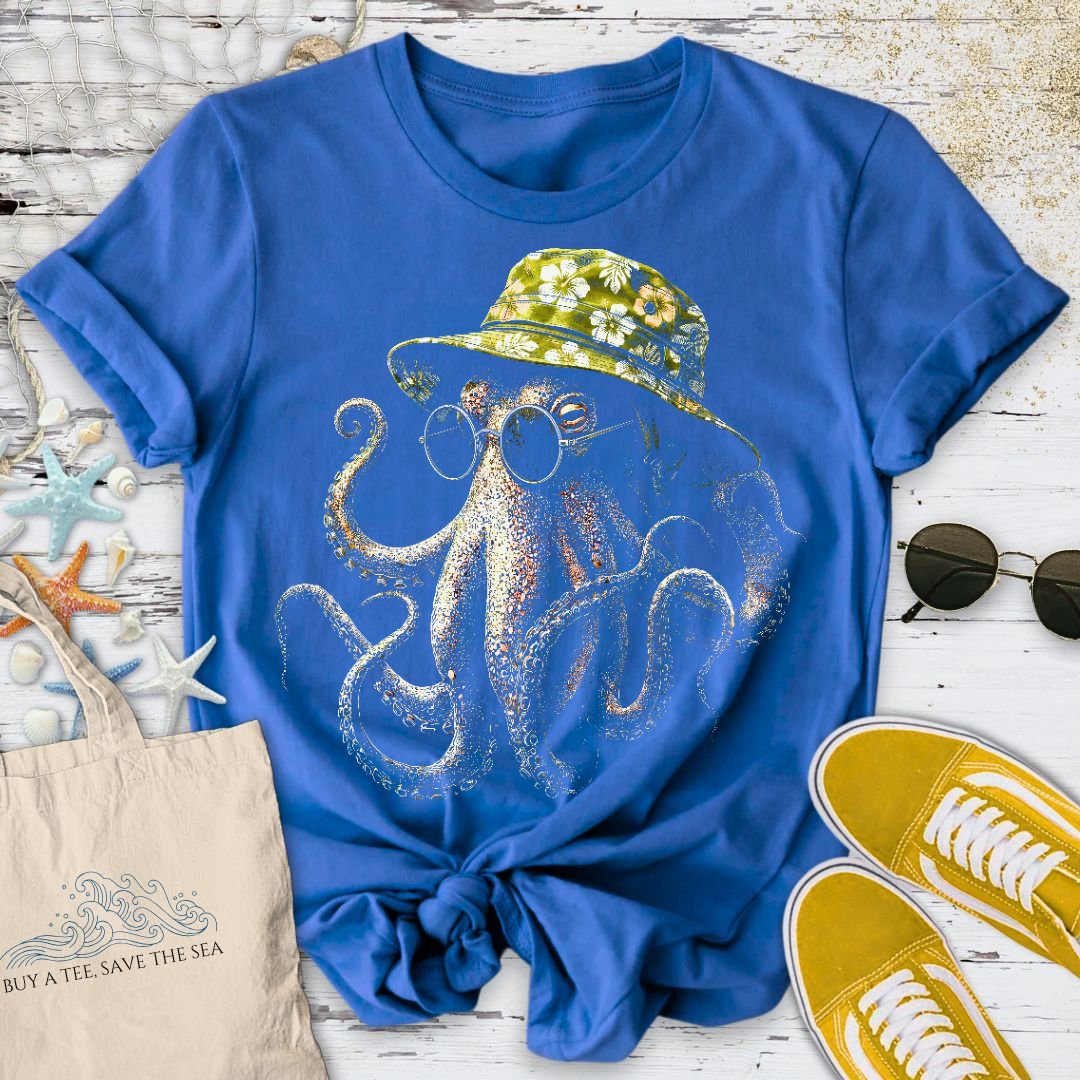 Summer Octopus T-Shirt - Ocean Graphic Tee - Gift for Ocean Lovers - Unisex