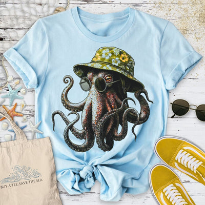 Summer Octopus T-Shirt - Ocean Graphic Tee - Gift for Ocean Lovers - Unisex