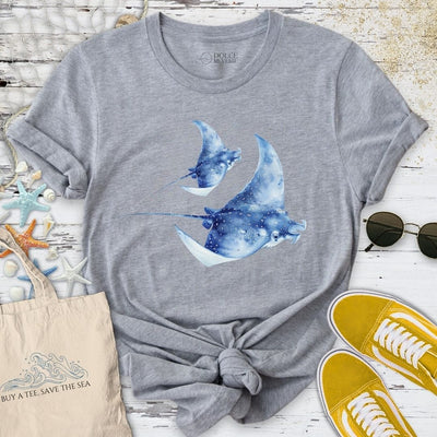 Watercolor Manta Rays T-Shirt - Ocean Graphic Tee - Gift for Ocean Lovers - Unisex