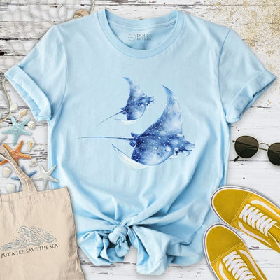 Watercolor Manta Rays T-Shirt - Ocean Graphic Tee - Gift for Ocean Lovers - Unisex