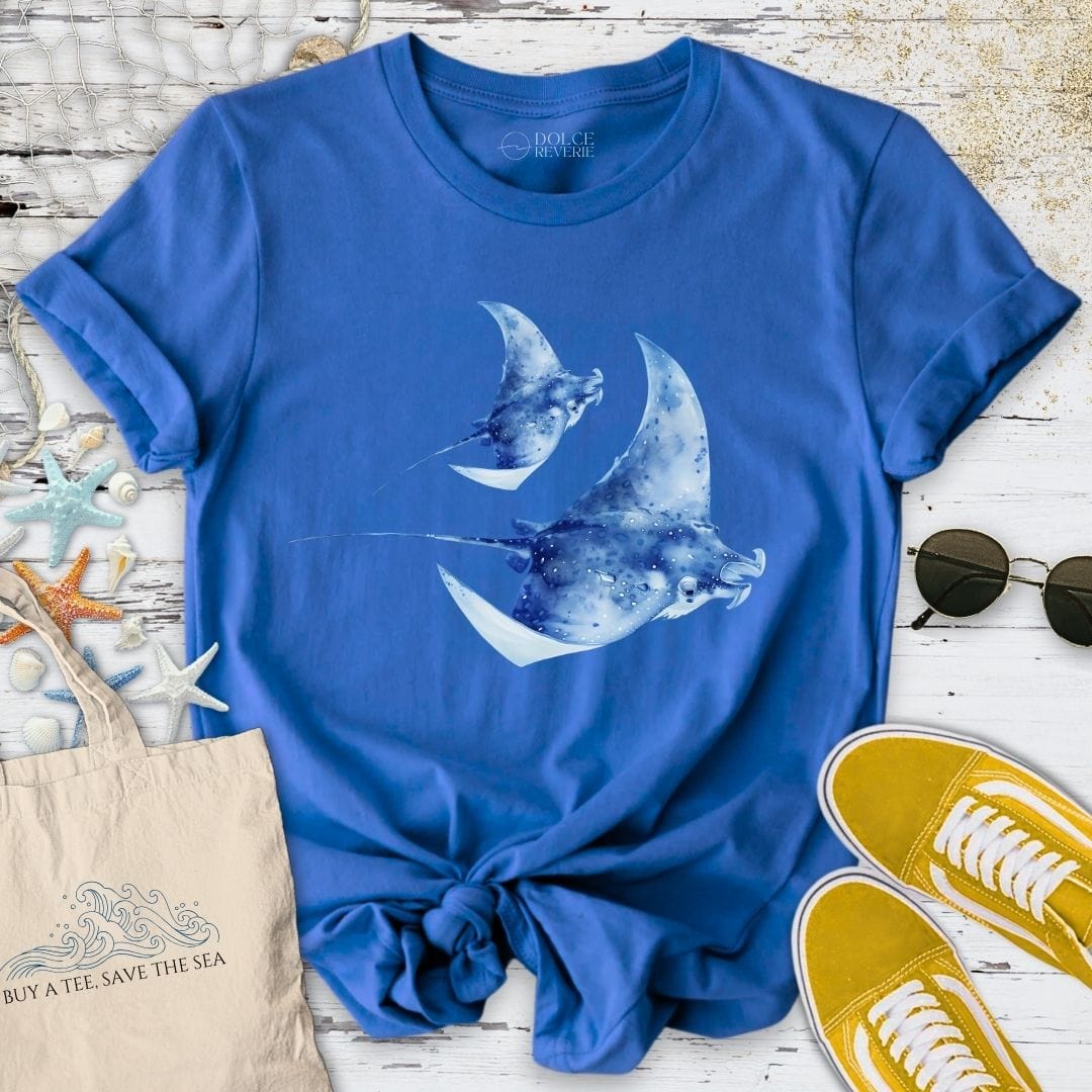 Watercolor Manta Rays T-Shirt - Ocean Graphic Tee - Gift for Ocean Lovers - Unisex