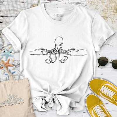 Octopus Line T-Shirt - Ocean Graphic Tee - Gift for Ocean Lovers - Unisex