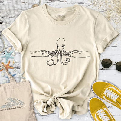 Octopus Line T-Shirt - Ocean Graphic Tee - Gift for Ocean Lovers - Unisex