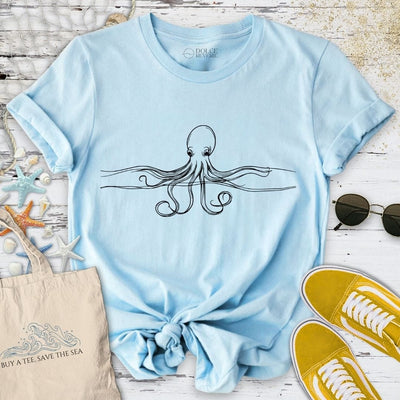 Octopus Line T-Shirt - Ocean Graphic Tee - Gift for Ocean Lovers - Unisex