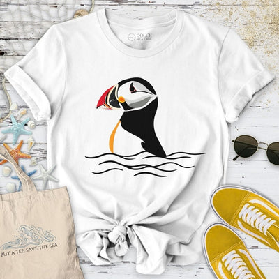 Retro Puffin T-Shirt - Ocean Graphic Tee - Gift for Ocean Lovers - Unisex