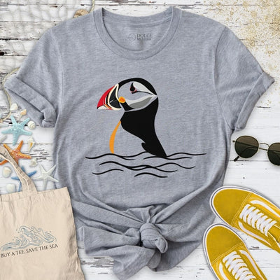 Retro Puffin T-Shirt - Ocean Graphic Tee - Gift for Ocean Lovers - Unisex