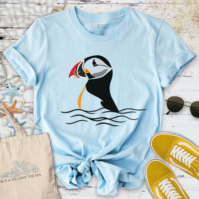 Retro Puffin T-Shirt - Ocean Graphic Tee - Gift for Ocean Lovers - Unisex