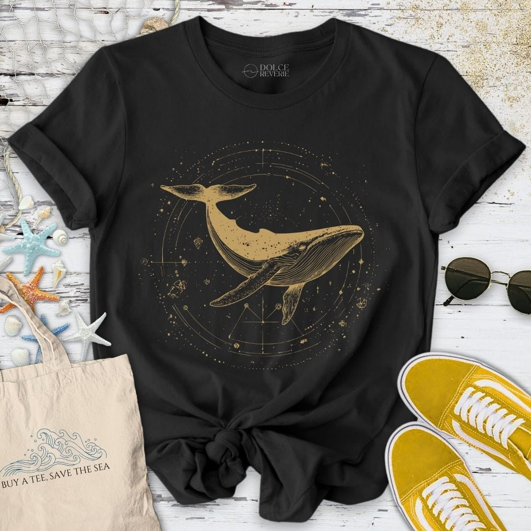 Cosmic Whale T-Shirt - Ocean Graphic Tee - Gift for Ocean Lovers - Unisex