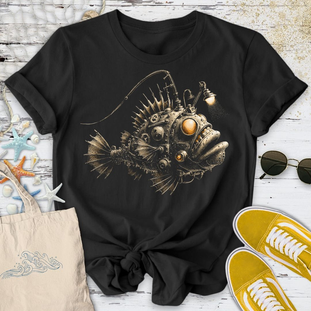 Steampunk Anglerfish T-Shirt - Ocean Graphic Tee - Gift for Ocean Lovers - Unisex
