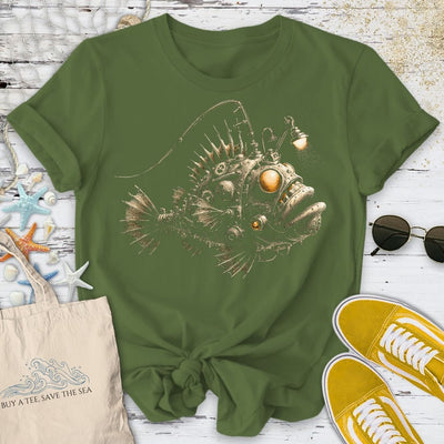 Steampunk Anglerfish T-Shirt - Ocean Graphic Tee - Gift for Ocean Lovers - Unisex