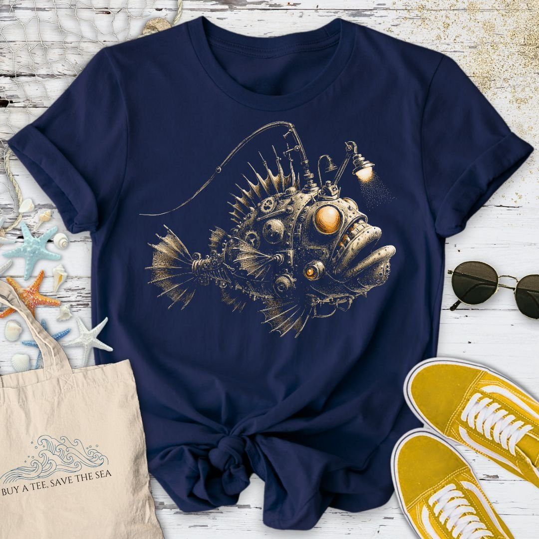 Steampunk Anglerfish T-Shirt - Ocean Graphic Tee - Gift for Ocean Lovers - Unisex