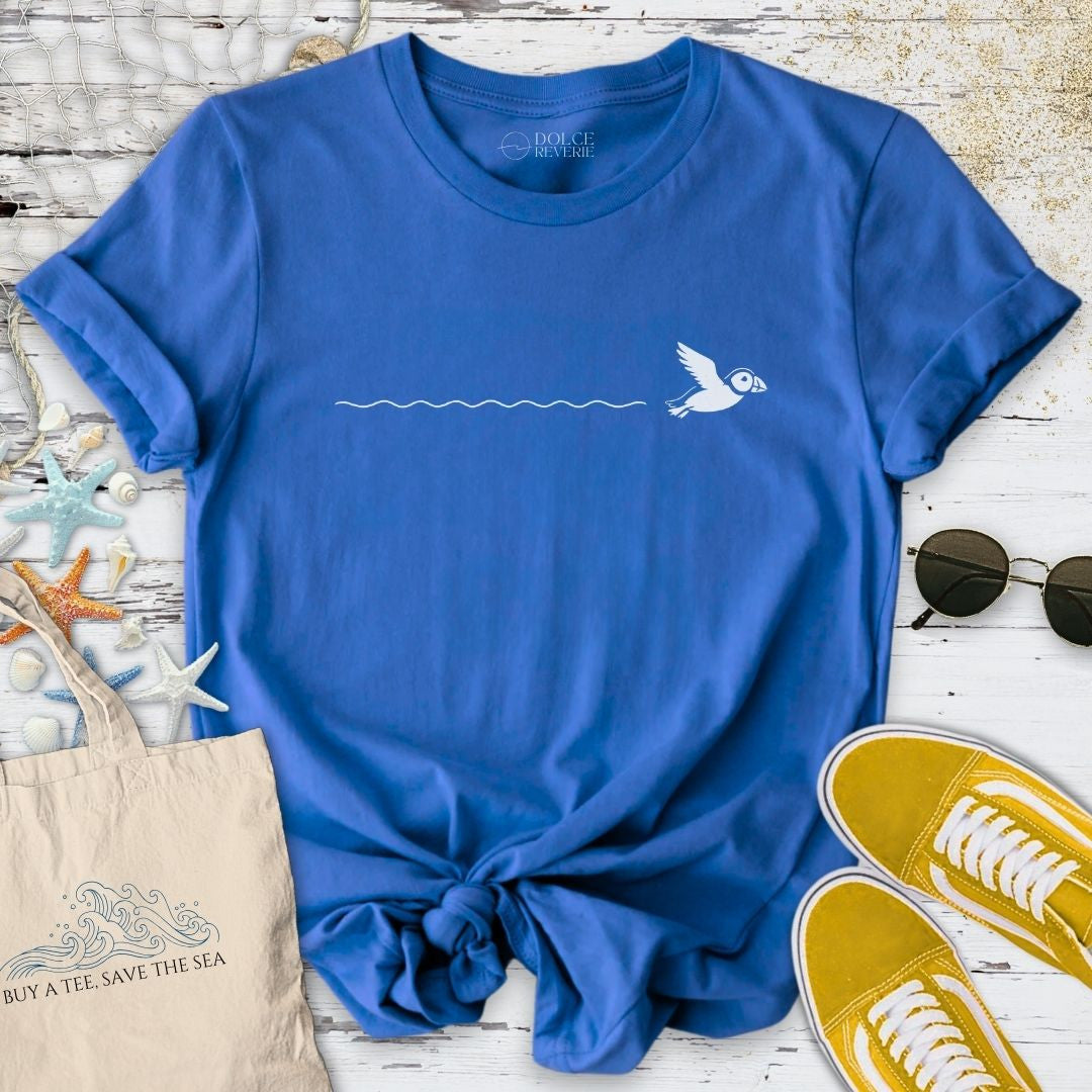 Puffin Trail T-Shirt - Ocean Graphic Tee - Gift for Ocean Lovers - Unisex