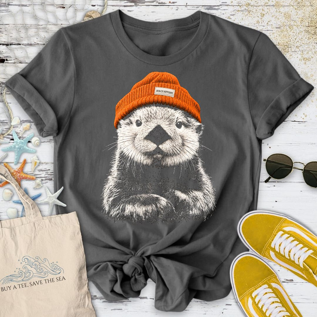 Winter Otter T-Shirt - Ocean Graphic Tee - Gift for Ocean Lovers - Unisex