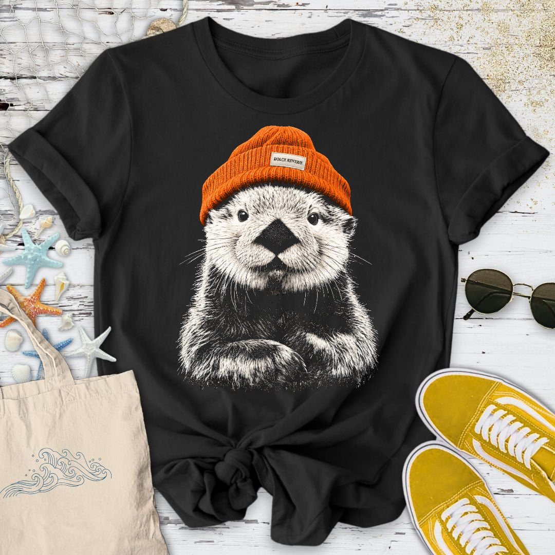 Winter Otter T-Shirt - Ocean Graphic Tee - Gift for Ocean Lovers - Unisex