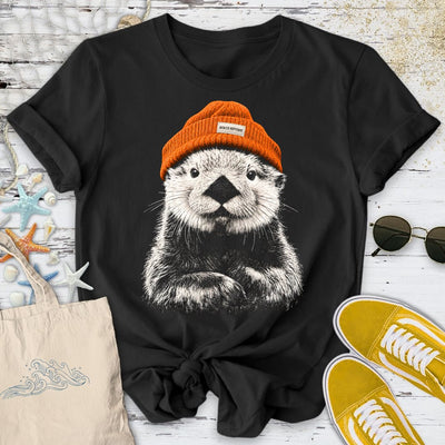 Winter Otter T-Shirt - Ocean Graphic Tee - Gift for Ocean Lovers - Unisex